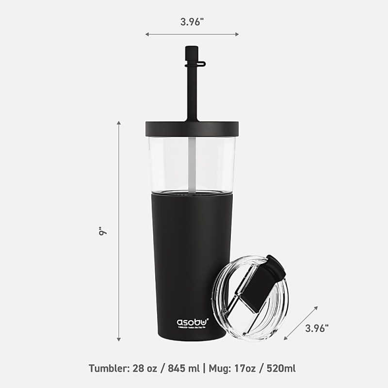 Asobu Marina 2-in-1 Tumbler, 28 Oz, Black - Image 6
