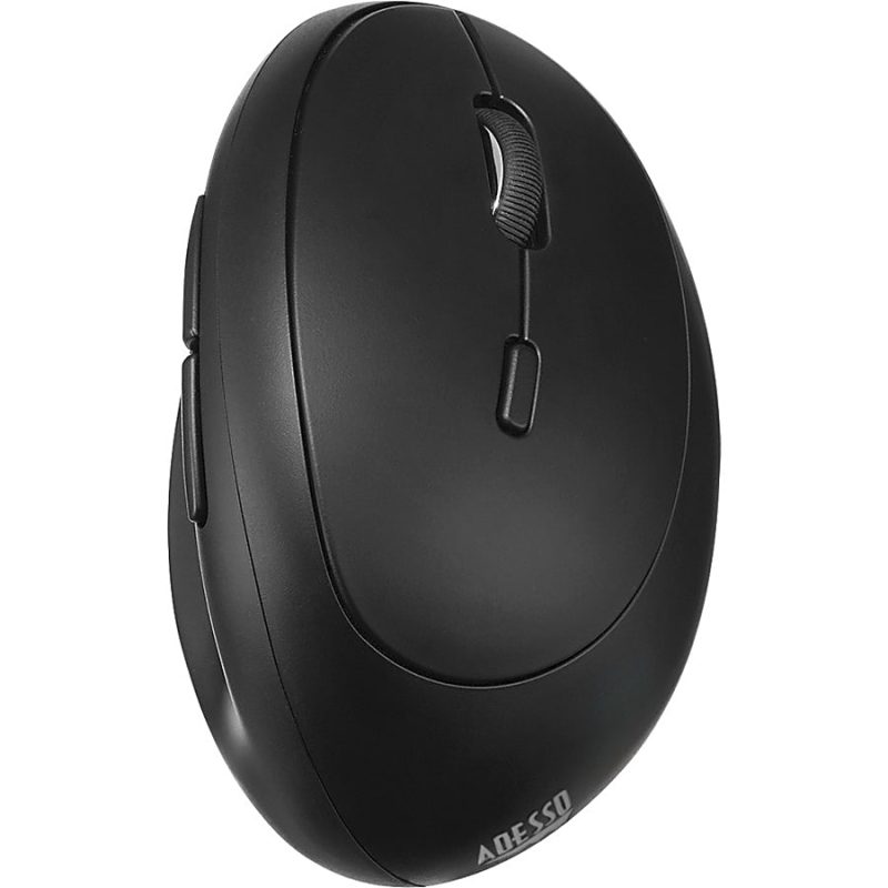 Adesso iMouse V10 - Wireless Vertical Ergonomic Mini Mouse - Optical - Wireless - Radio Frequency - 2.40 GHz - Black - USB - 1600 dpi - Scroll Wheel - 6 Button(s) - Right-handed - Image 2