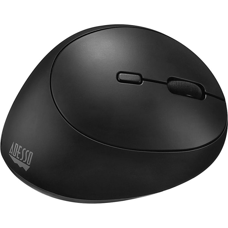 Adesso iMouse V10 - Wireless Vertical Ergonomic Mini Mouse - Optical - Wireless - Radio Frequency - 2.40 GHz - Black - USB - 1600 dpi - Scroll Wheel - 6 Button(s) - Right-handed - Image 4