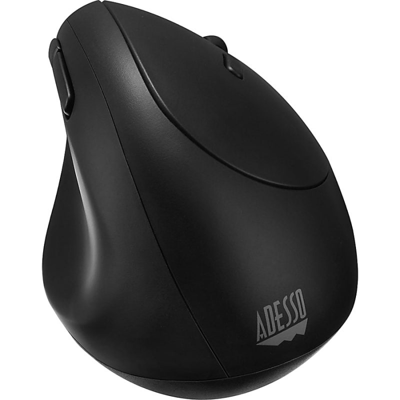 Adesso iMouse V10 - Wireless Vertical Ergonomic Mini Mouse - Optical - Wireless - Radio Frequency - 2.40 GHz - Black - USB - 1600 dpi - Scroll Wheel - 6 Button(s) - Right-handed - Image 5