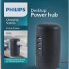 Philips 3 USB-A/1 USB-C/2-Outlet Desktop Charging Station, 5', Black - Image 2