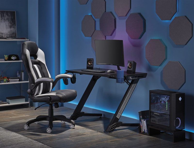 RS Gaming™ Venno 45"W Gaming Computer Desk, Black - Image 10