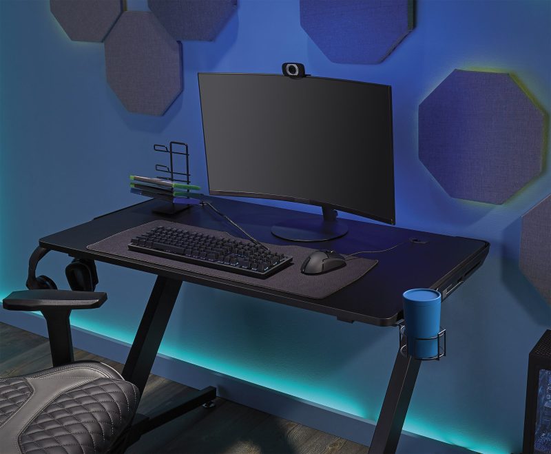 RS Gaming™ Venno 45"W Gaming Computer Desk, Black - Image 11