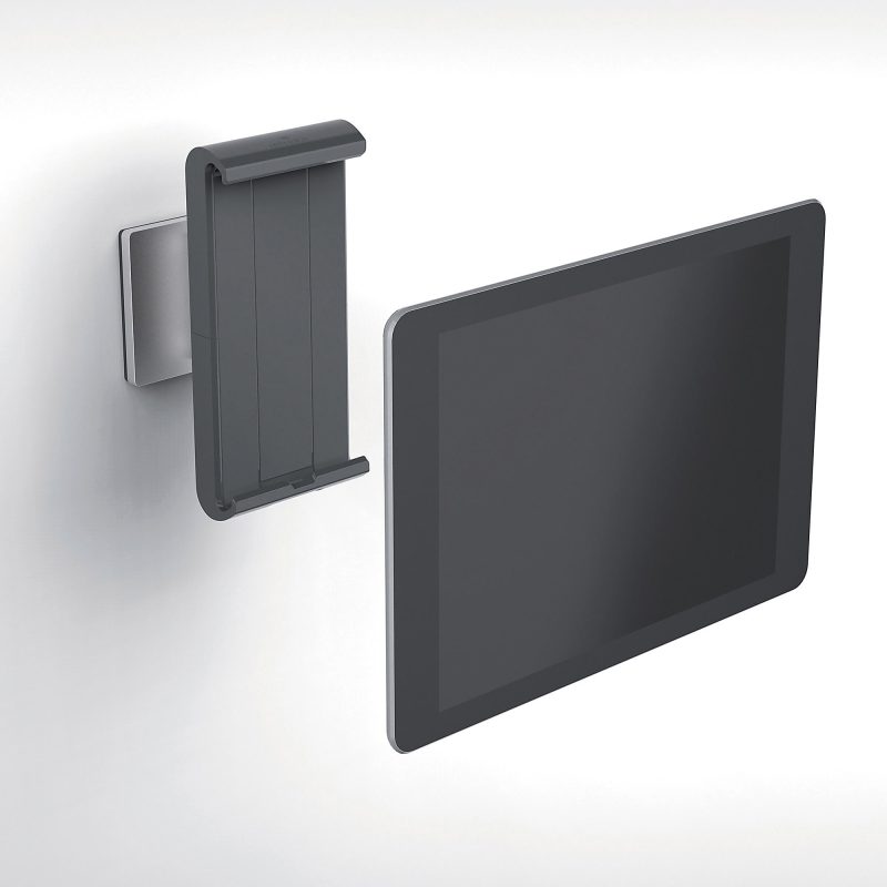 DURABLE® TABLET HOLDER Wall Mount - Fits most 7"-13" Tablets, 360 Degrees Rotation with Anti-Theft Device, Silver/Charcoal - Image 2