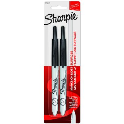 Sharpie® Retractable Permanent Markers, Ultra-Fine Point, Black, Pack Of 12 - Black,2