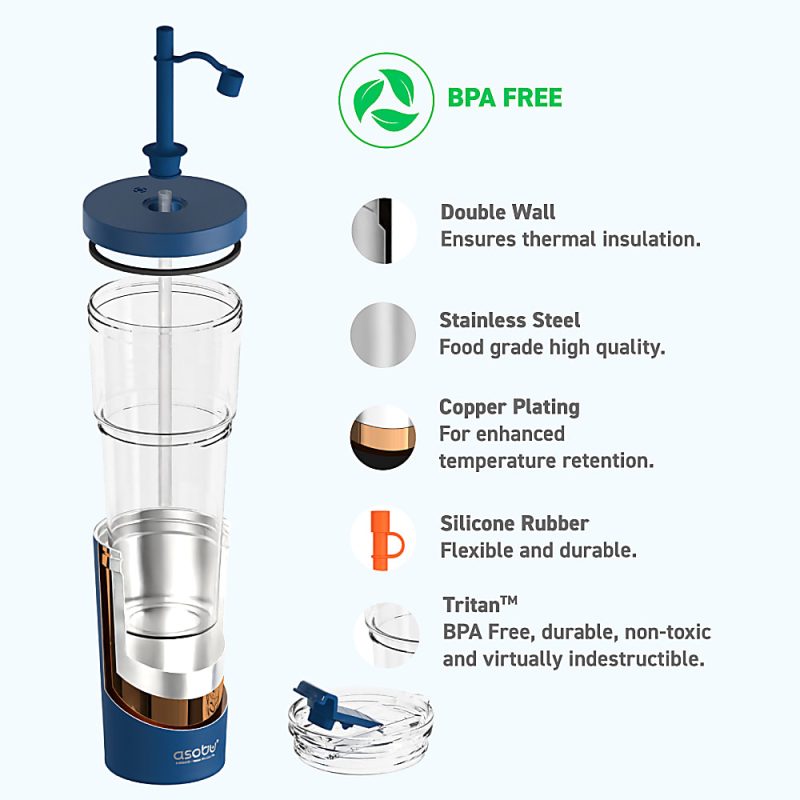 Asobu Marina 2-in-1 Tumbler, 28 Oz, Blue - Image 4