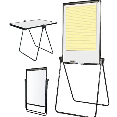 Office Depot® Brand Convertible Table/Footbar Non-Magnetic Dry-Erase Whiteboard Presentation Easel, 67" x 30-1/2", Metal Frame With Black Finish