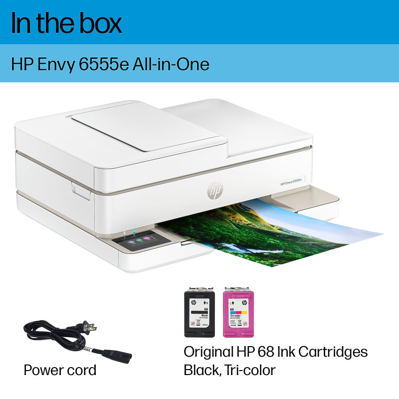 HP Envy 6555e Wireless All-in-One Color Inkjet Printer, Print, scan, copy, Duplex printing best for home, 3 months of free ink (714N5A) - Image 7