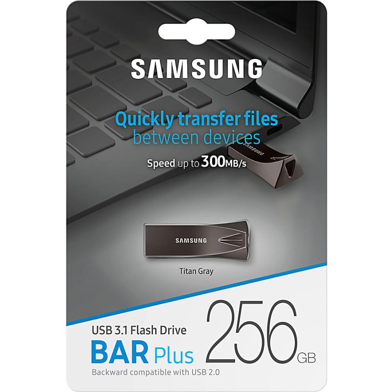 Samsung USB 3.1 Flash Drive BAR Plus 256GB Titan Gray - 256 GB - USB 3.1 - Titanium Gray - 5 Year Warranty - Image 8
