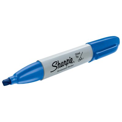 Sharpie® Permanent Markers, Chisel Tip, Gray Barrel, Black Ink, Pack Of 36 Markers - Blue,12