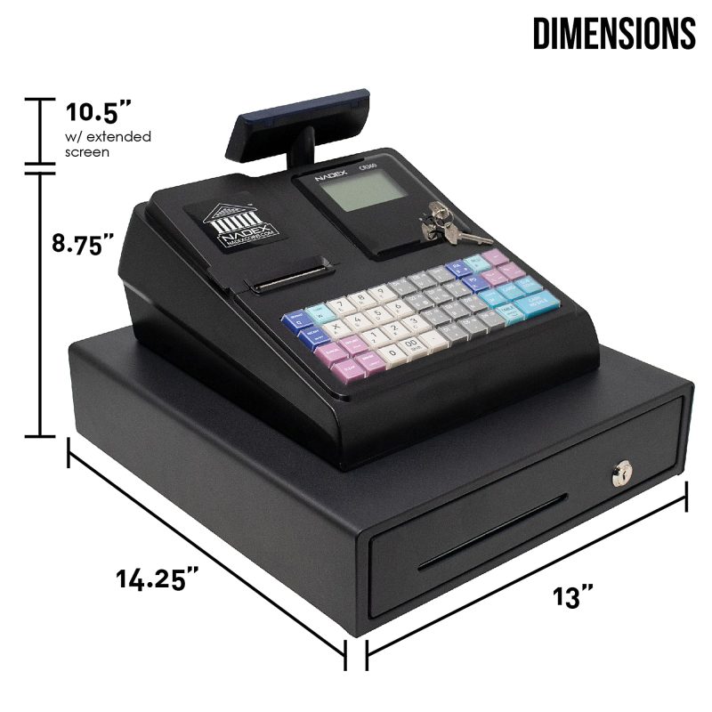 Nadex Coins Thermal-Print Electronic Cash Register, Black, NWHNXTE1376 - Image 6