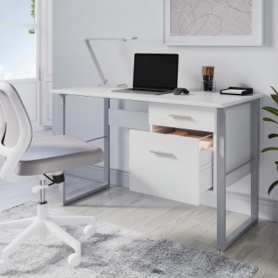 Realspace® Halton 48"W Computer Desk, White - White,47-1/4 in.