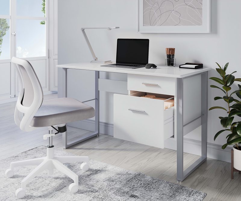 Realspace® Halton 48"W Computer Desk, White - White,47-1/4 in.