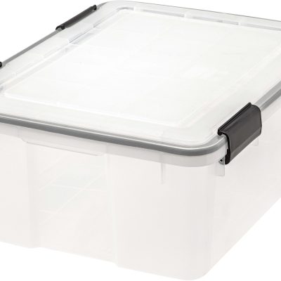 IRIS® Weathertight® Storage Container, 30 Quarts, 7 3/4" x 15 3/4" x 19 3/4", Clear