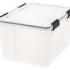IRIS® Weathertight® Storage Container, 46 Quarts, 11 4/5" x 15 4/5" x 19 7/10", Clear