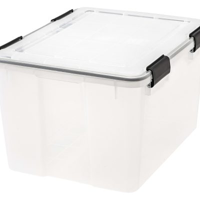 IRIS® Weathertight® Storage Container, 46 Quarts, 11 4/5" x 15 4/5" x 19 7/10", Clear
