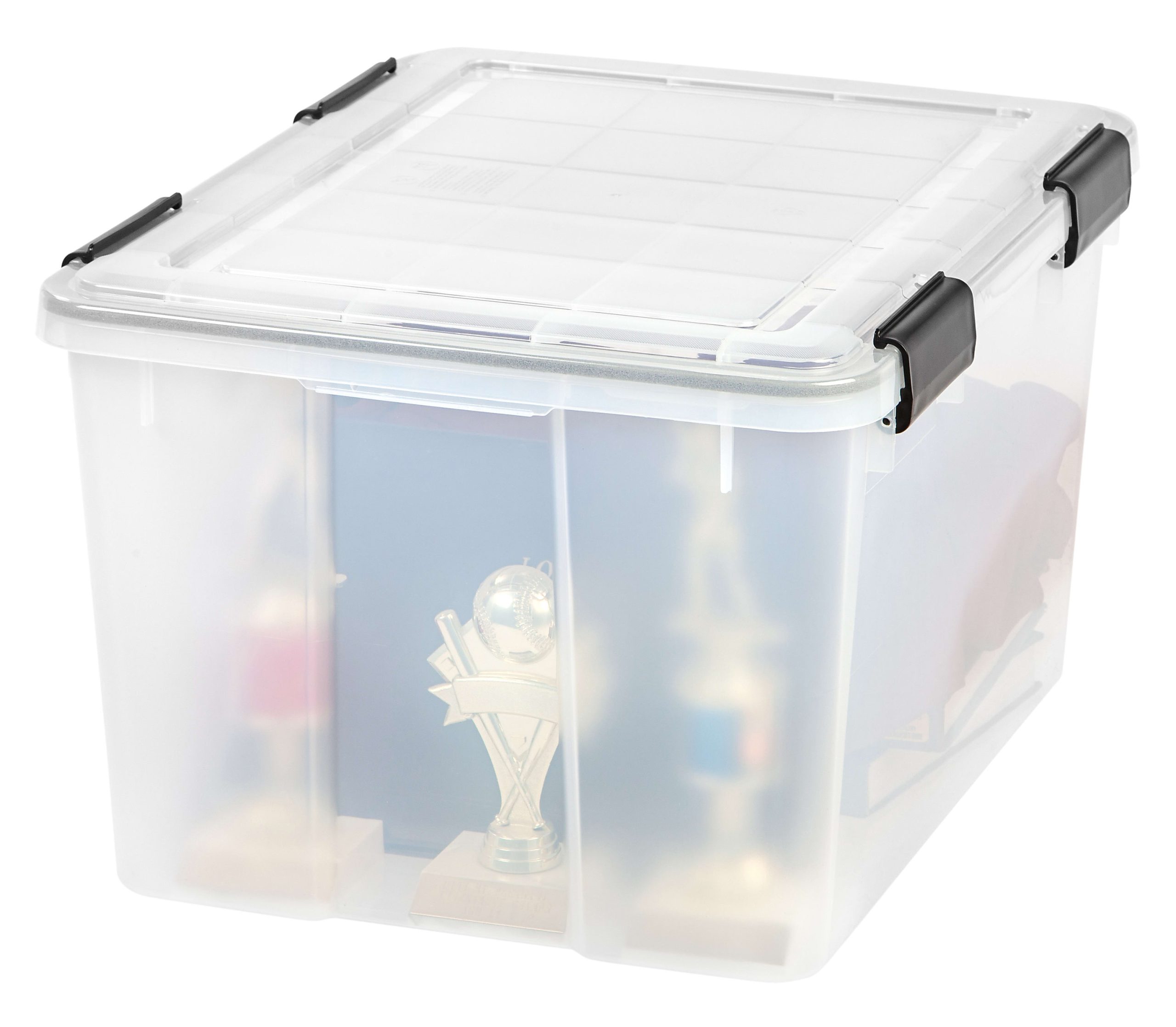 IRIS® Weathertight® Storage Container, 46 Quarts, 11 4/5" x 15 4/5" x 19 7/10", Clear - Image 2