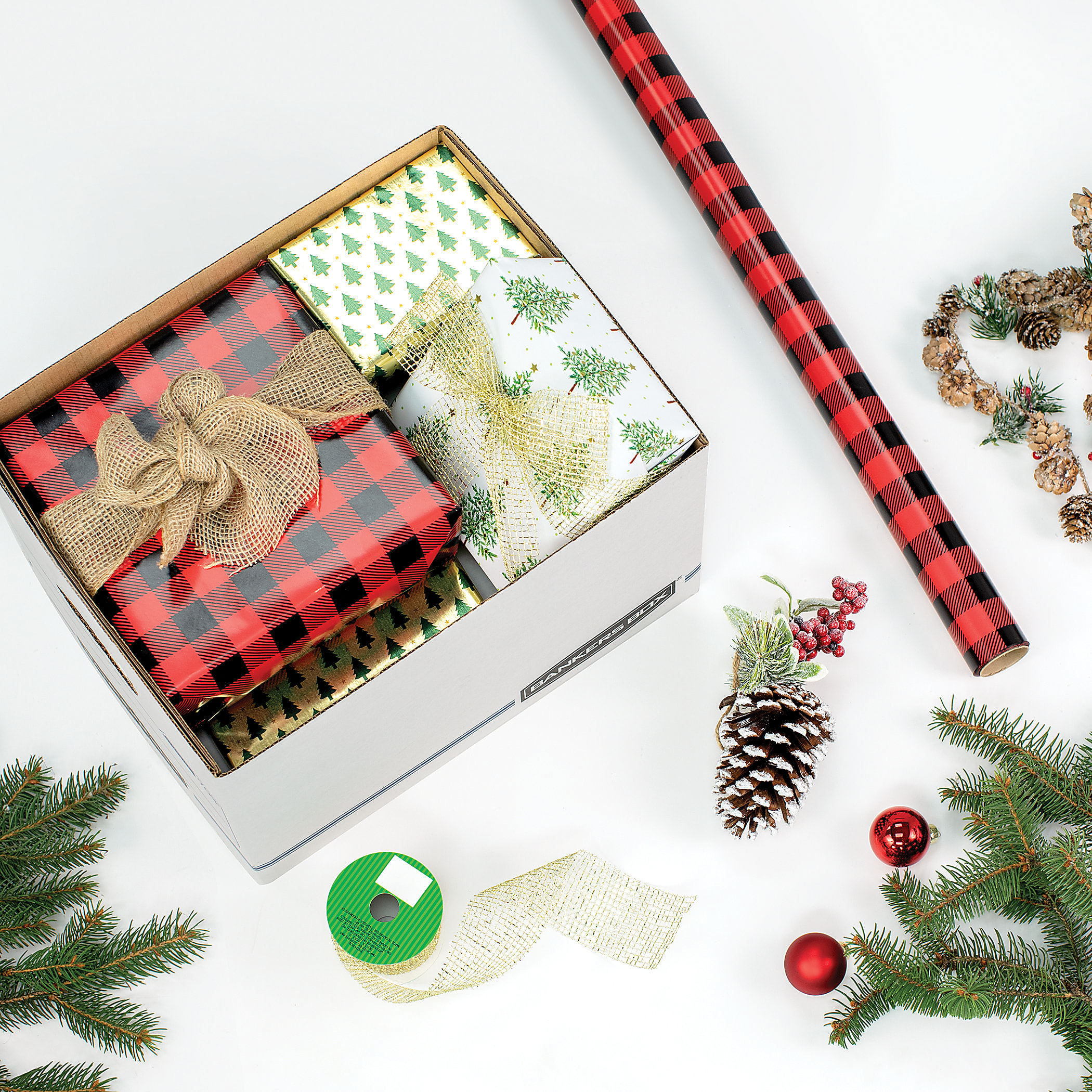 Bankers Box® Easylift™ Standard-Duty Storage Boxes With Lift-Off Lids And Built-In Handles, Letter/Letter Size, 12" x 12" x 10", White/Blue, 12/Pack - Image 7