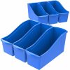 Storex Book Bin Set, Medium Size, Blue, Carton Of 6