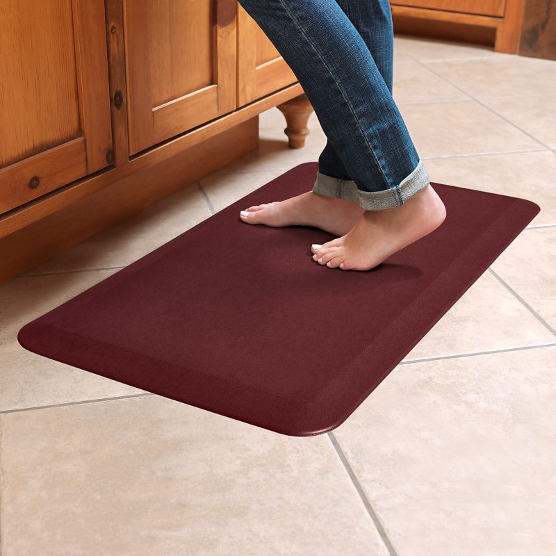 GelPro NewLife Designer Comfort Leather Grain Anti-Fatigue Floor Mat, 20" x 32", Cranberry - Image 2