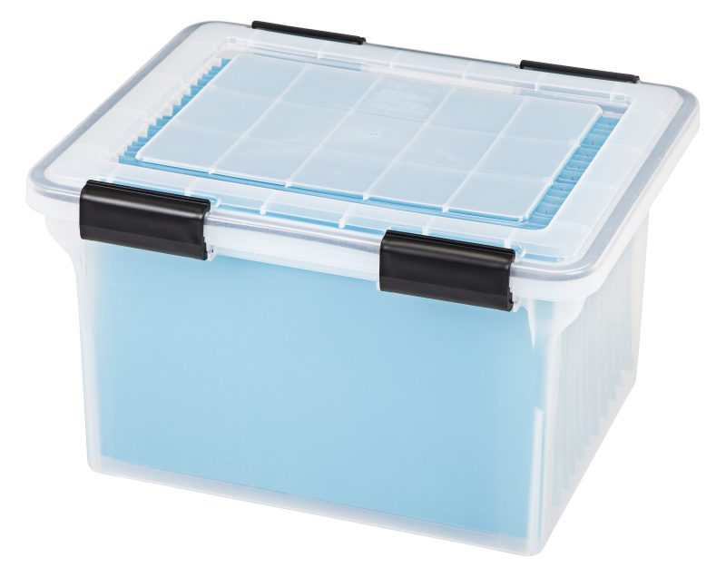 Iris® WeatherPro Storage File Box, Letter/Legal Size, 10 9/10" x 14 1/2" x 17 7/8", Clear - Image 3