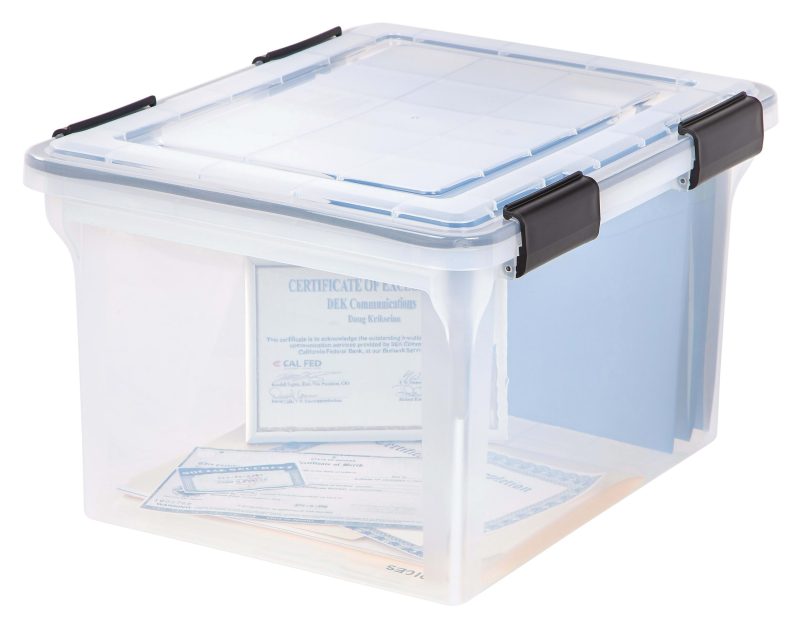 Iris® WeatherPro Storage File Box, Letter/Legal Size, 10 9/10" x 14 1/2" x 17 7/8", Clear - Image 4