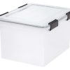 Iris® WeatherPro Storage File Box, Letter/Legal Size, 10 9/10" x 14 1/2" x 17 7/8", Clear