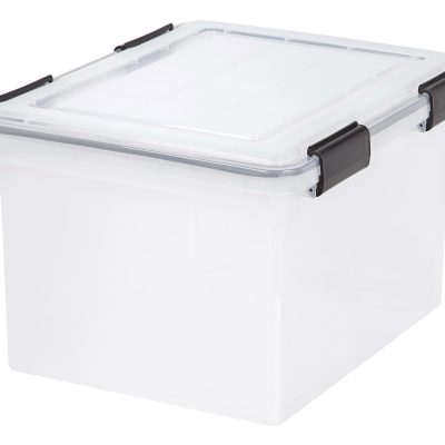 Iris® WeatherPro Storage File Box, Letter/Legal Size, 10 9/10" x 14 1/2" x 17 7/8", Clear