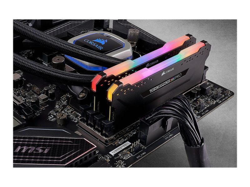 CORSAIR Vengeance RGB PRO - DDR4 - kit - 16 GB: 2 x 8 GB - DIMM 288-pin - 3200 MHz / PC4-25600 - CL16 - 1.35 V - unbuffered - non-ECC - black - Image 4