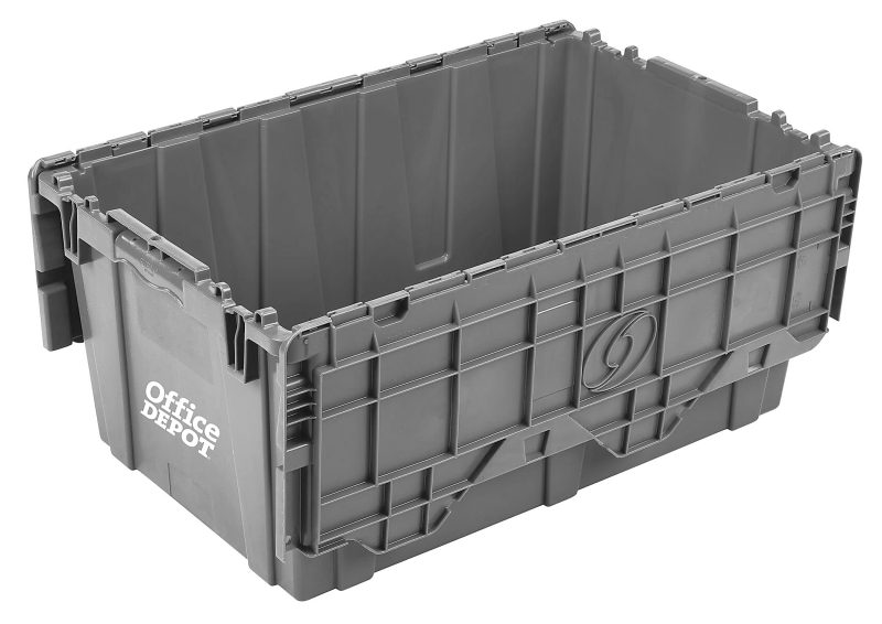 Office Depot® Brand Attached-Lid Storage Container, 12"H x 17"W, x 27"D, Gray - Image 3