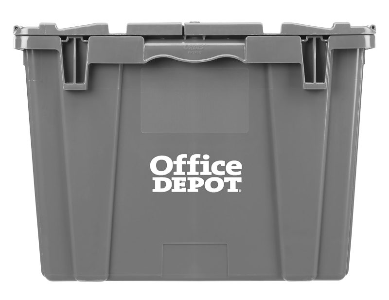Office Depot® Brand Attached-Lid Storage Container, 12"H x 17"W, x 27"D, Gray - Image 4