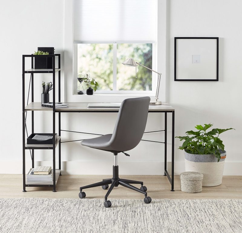 Realspace® Trazer 56"W Computer Desk With Storage Shelves, Gray - Image 2