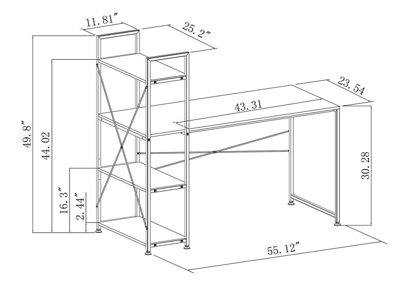 Realspace® Trazer 56"W Computer Desk With Storage Shelves, Gray - Image 5