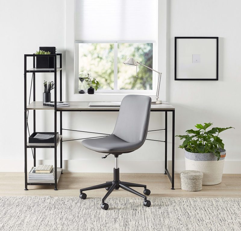 Realspace® Trazer 56"W Computer Desk With Storage Shelves, Gray - Image 7