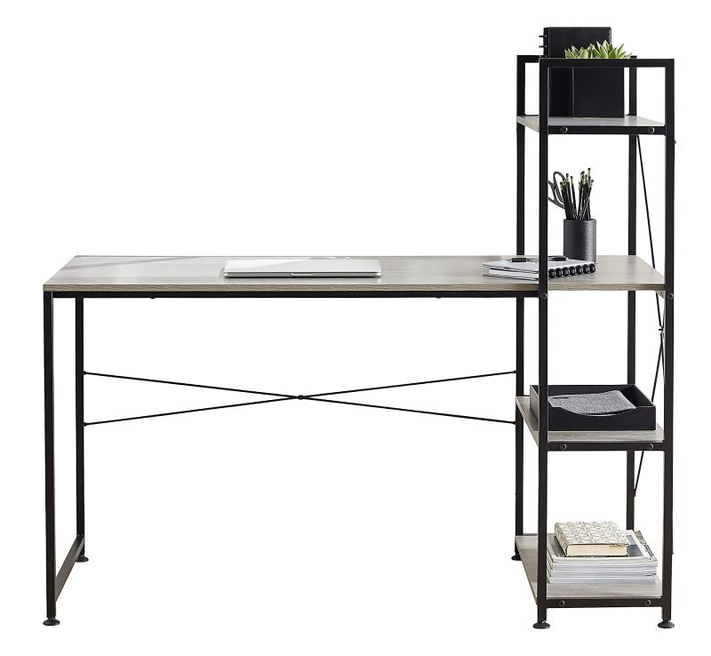 Realspace® Trazer 56"W Computer Desk With Storage Shelves, Gray - Image 11