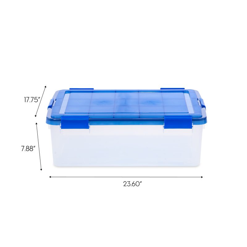 Iris Ultimate Weathertight Storage Boxes, 23-5/8”L x 20-1/16”W x 10-1/4”H, 41.2 Qt, Clear, Set Of 3 Boxes - Image 8