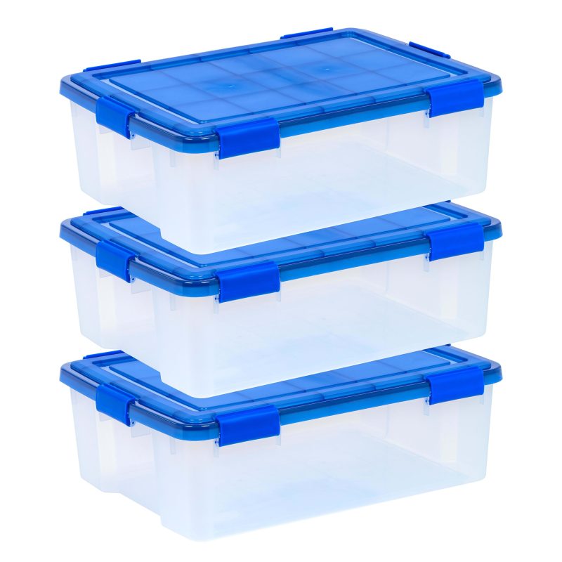 Iris Ultimate Weathertight Storage Boxes, 23-5/8”L x 20-1/16”W x 10-1/4”H, 41.2 Qt, Clear, Set Of 3 Boxes - Image 12