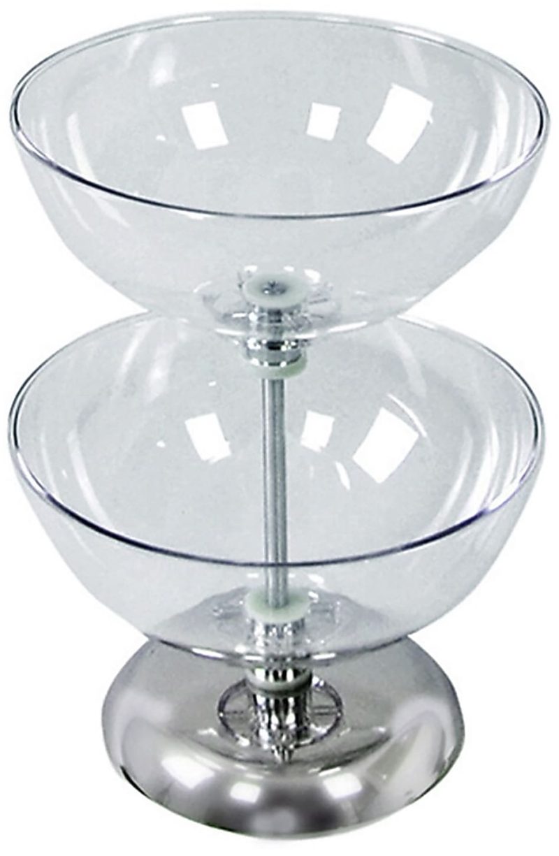 Azar Displays 2-Tier Bowl Display, 17-1/2"H x 12"W x 12"D, Clear