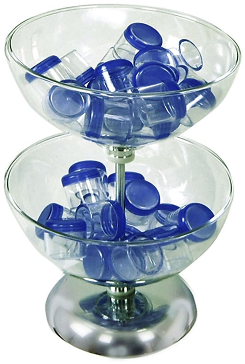 Azar Displays 2-Tier Bowl Display, 17-1/2"H x 12"W x 12"D, Clear - Image 2