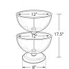 Azar Displays 2-Tier Bowl Display, 17-1/2"H x 12"W x 12"D, Clear - Image 3