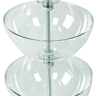 Azar Displays 3-Tier Bowl Display, 26-1/2"H x 12"W x 12"D, Clear