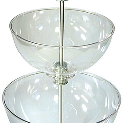 Azar Displays 3-Tier Bowl Display, 24"H x 12"W x 12"D, Clear