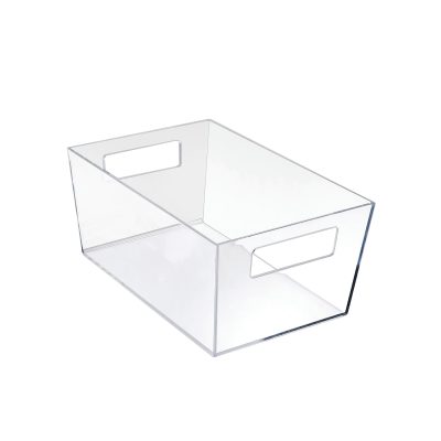 Azar Displays Tote Bins With Handles, Large, Clear, Pack Of 4 Bins