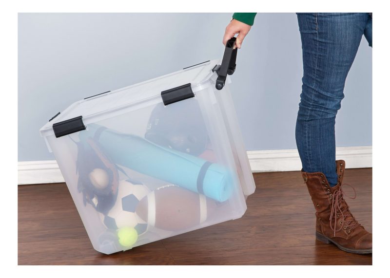 IRIS® Weathertight® Plastic Storage Container With Latch Lid, 18 3/4" x 17 3/4" x 23 5/8", Clear - Image 3