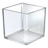 Azar Displays Deluxe Cube Bins, Small Size, 6" x 6" x 6", Clear, Pack Of 4