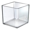 Azar Displays Deluxe Cube Bins, Medium Size, 7" x 7" x 7", Clear, Pack Of 4