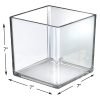 Azar Displays Deluxe Cube Bins, Medium Size, 7" x 7" x 7", Clear, Pack Of 4 - Image 2
