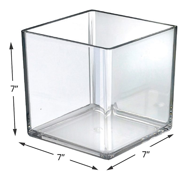 Azar Displays Deluxe Cube Bins, Medium Size, 7" x 7" x 7", Clear, Pack Of 4 - Image 2