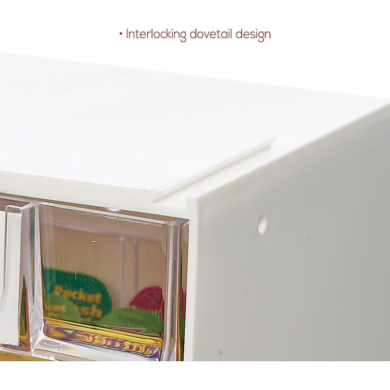 Deflecto Interlocking Horizontal Tilt Bin, 9 Bins, Small Size, 3 3/10" x 23 5/8" x 3 5/8", White/Clear - Image 4