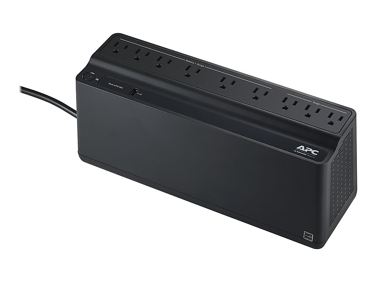 APC® Back-UPS 900 9-Outlet/1-USB Battery Backup And Surge Protector, BVN900M1, Black - Image 4